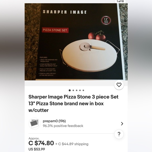 COPY - Sharper Image Pizza Stone Set - Picture 4 of 4